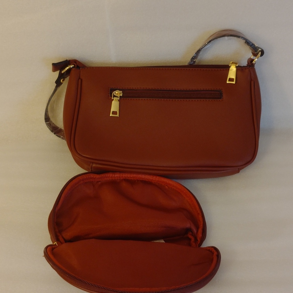 NEWHEY Wine and Beige Totes with Gold Hardware - Picture 5 of 8